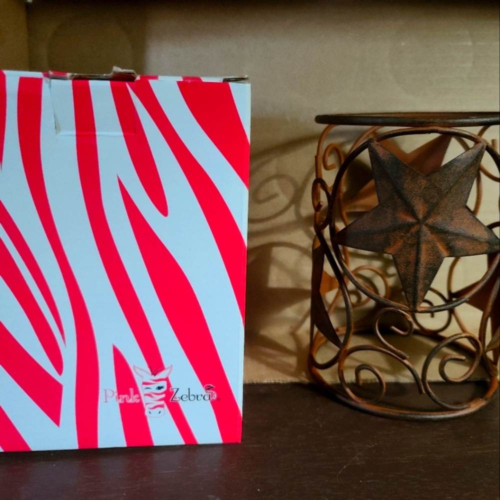 Pink Zebra Lone Star Metal Shade